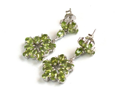 Ohrstecker 925 Silber Edelsteine Schmuck saftig grüne Peridot Steine Ohrstecker Peridot 925 Silber