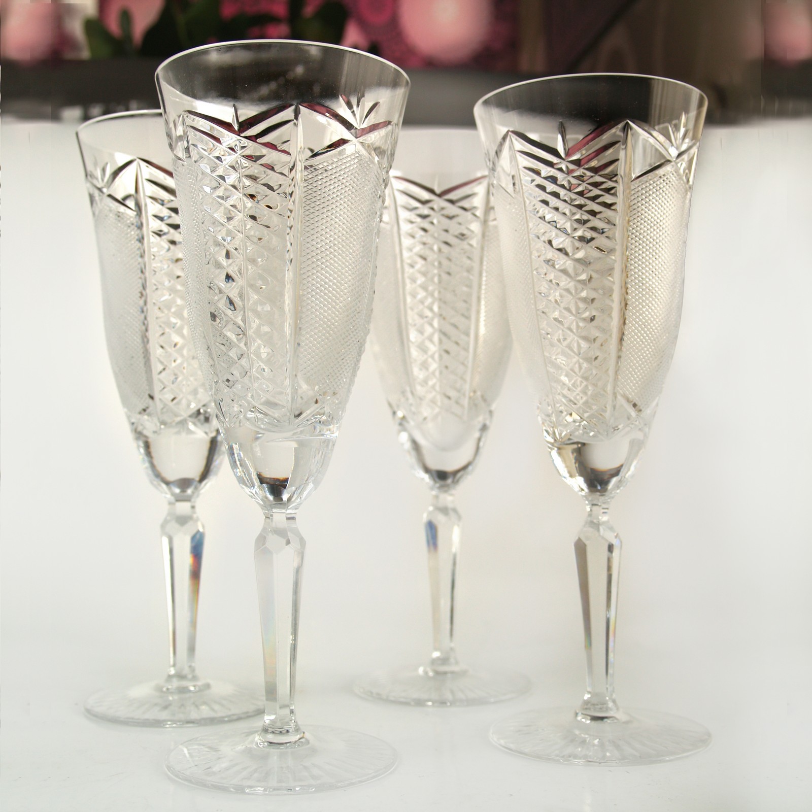 Sektgläser Bleikristall Rautenschliff Vintage