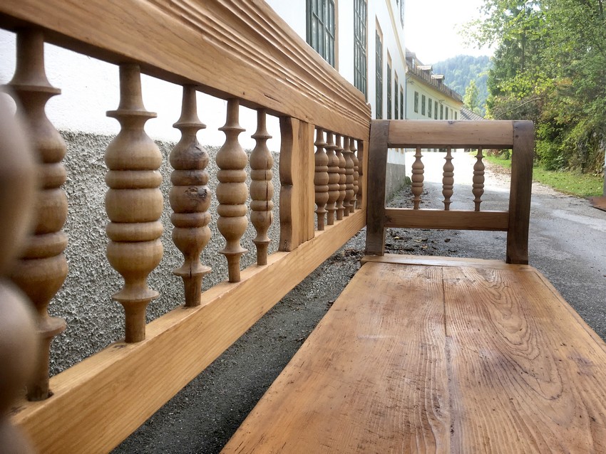 Küchenbank Sitzbank Vintage antike Vollholz Küchensitzbank 1840 truhenbank restauriert Sprossen