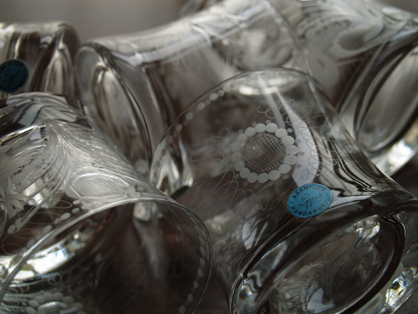 Wassergläser Kristall Kärnten Otto Egger Bauernstube