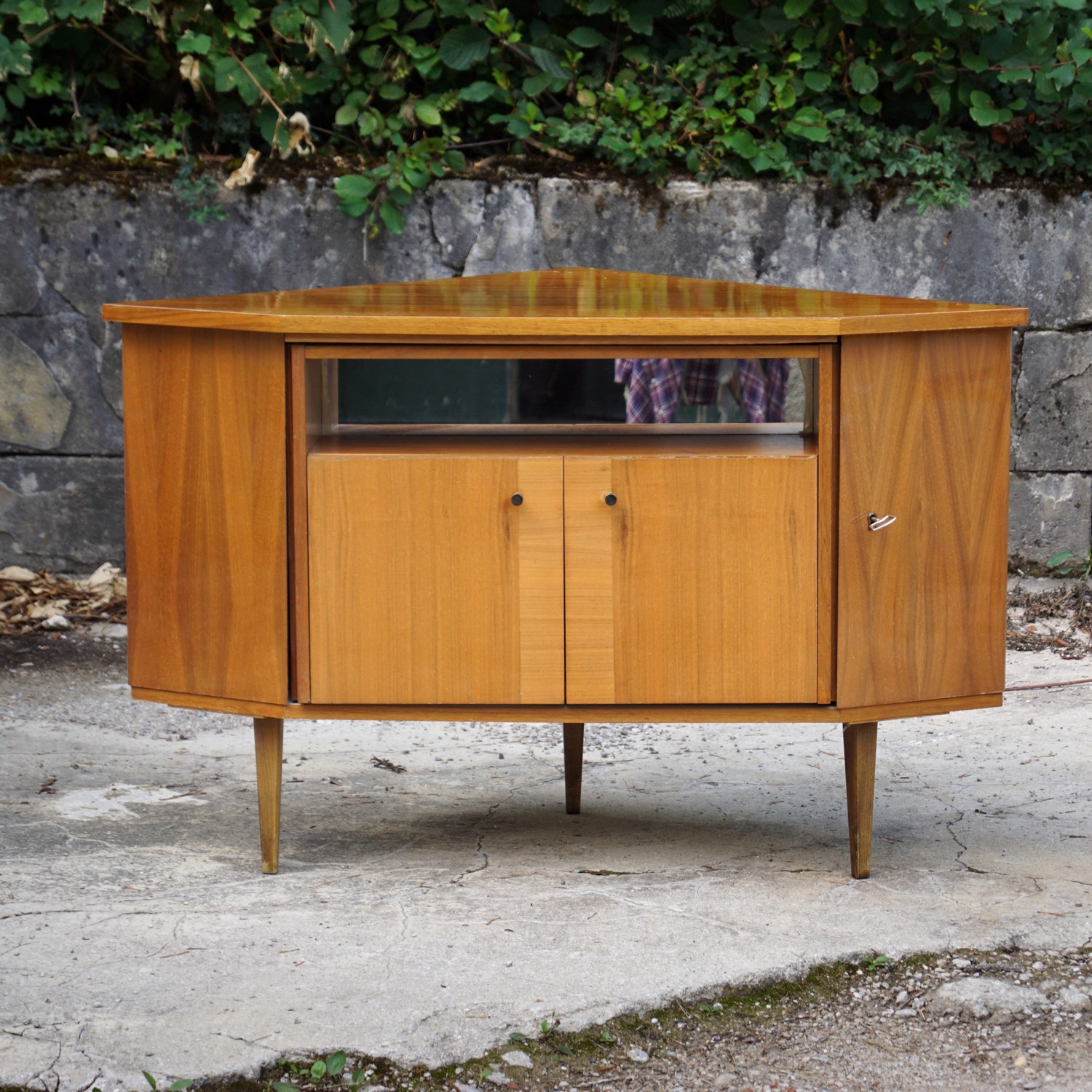 Barschrank Drehbar Eckkommode Kommode Bar Vintage Original Retro