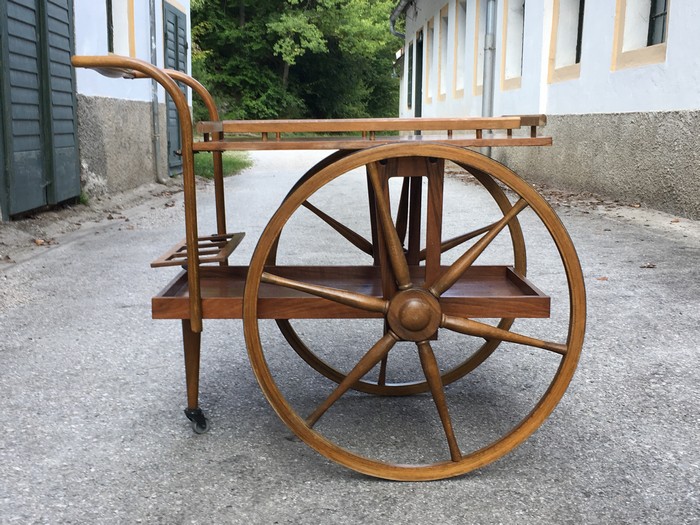 Servierwagen große Räder HOlz
