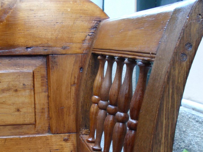 Weichholz Truhenbank antik