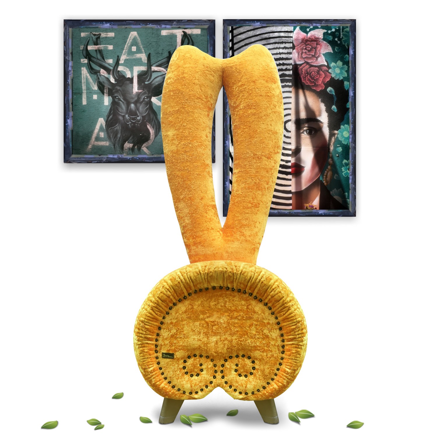 Bretz Sessel BUNNY Hochlehner Stuhl goldgelb Designsessel Original Bretz Sessel BUNNY Hochlehner Stuhl goldgelb Designsessel Original