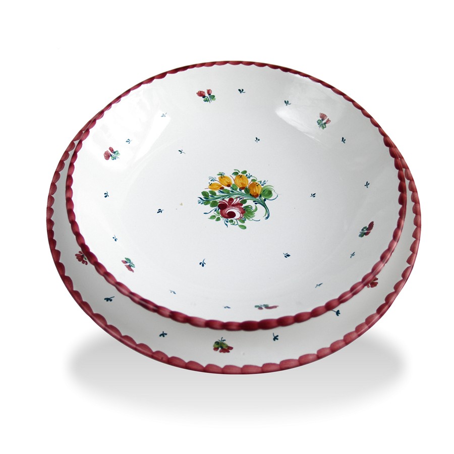 Gmundner Keramik Teller rosa Rosen "Biedermeier" Suppenteller Suppenteller Gmundner Biedermeier