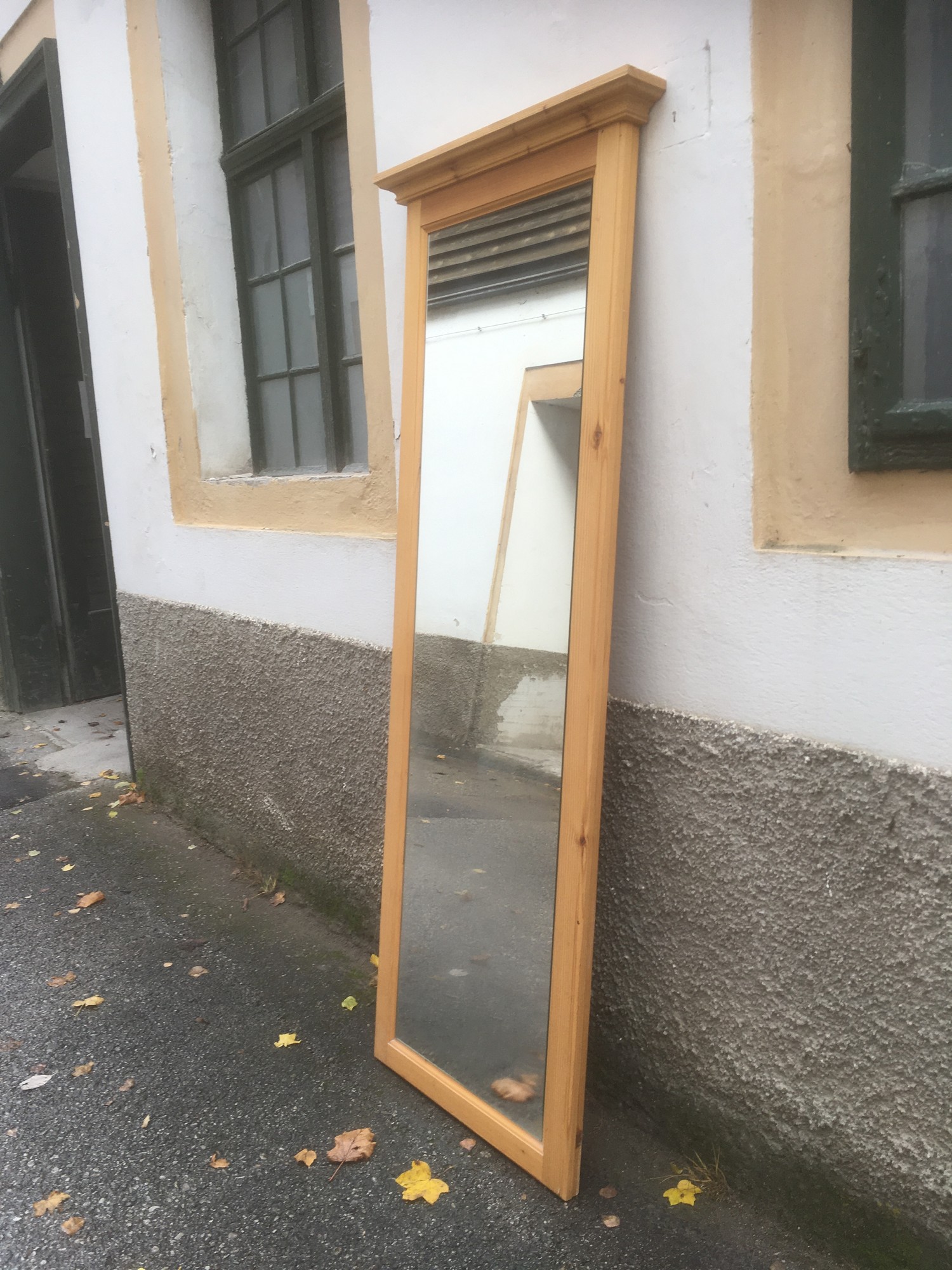 Garderobe Spiegel Wandpaneel groß Landhausstil Holz gebürstet Hotelmöbel 200