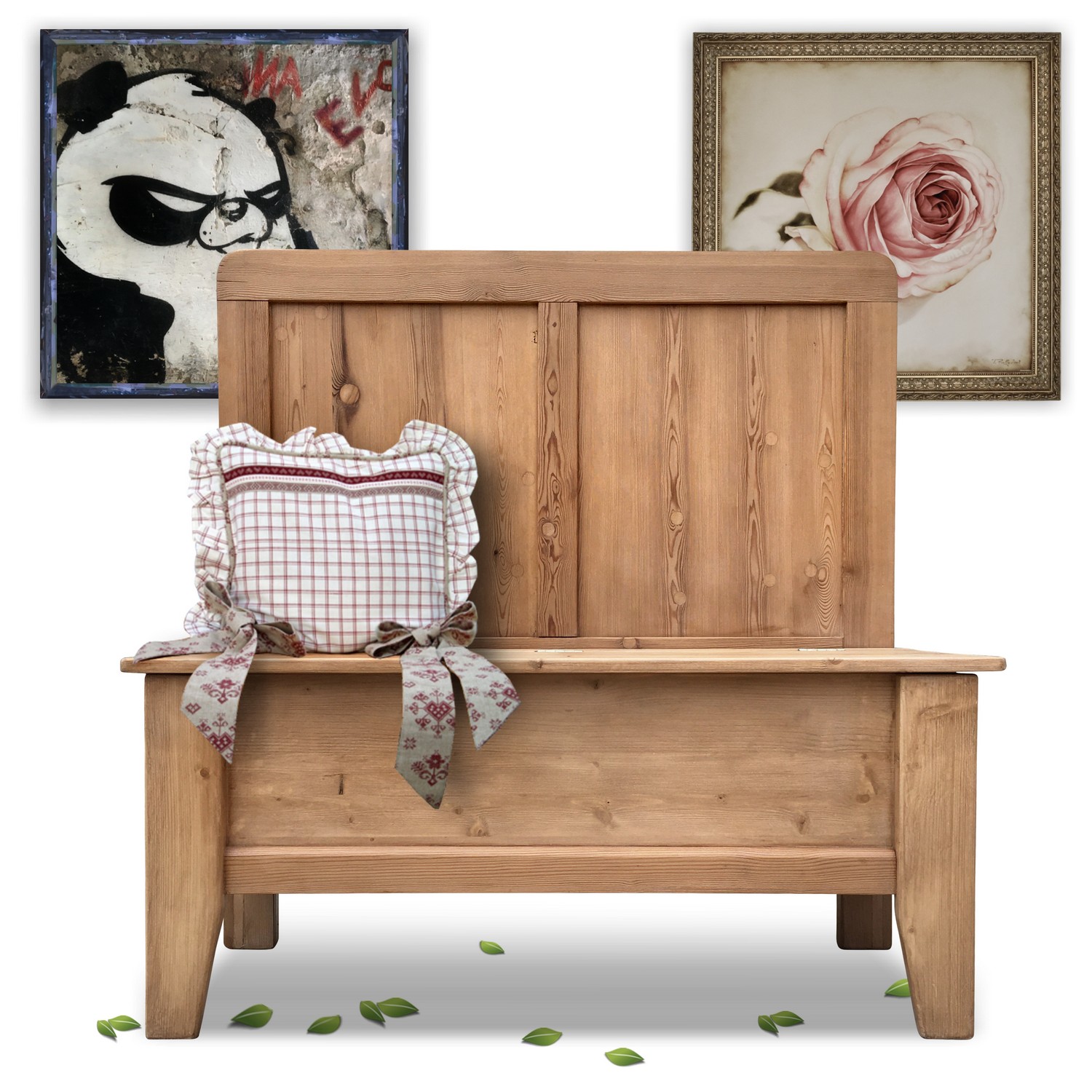 Truhenbank Sitzbank Truhe Truhensitzbank Weichholz Landhausstil zierlich