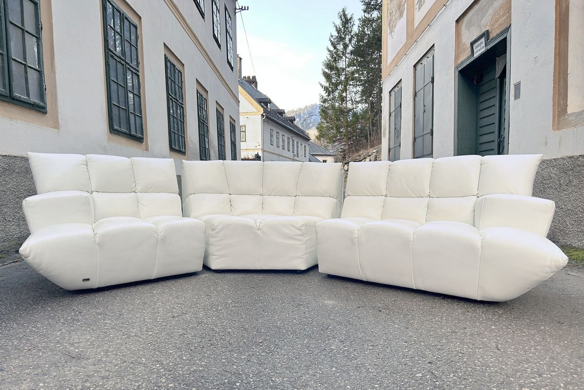 Bretz Cloud 7 Sofa achtsam gebrauchter Zustand Ledersofa Pearlweiß