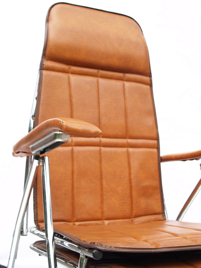 Stuhl Stahlrohr Chrom Leder multifuktionaler Vintage Sessel