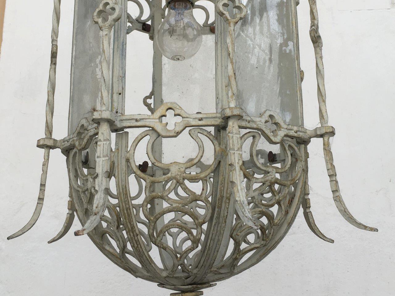 Schmiedeeisen Lampe groß Jugendstil Barock antik 1920 vintage leuchter