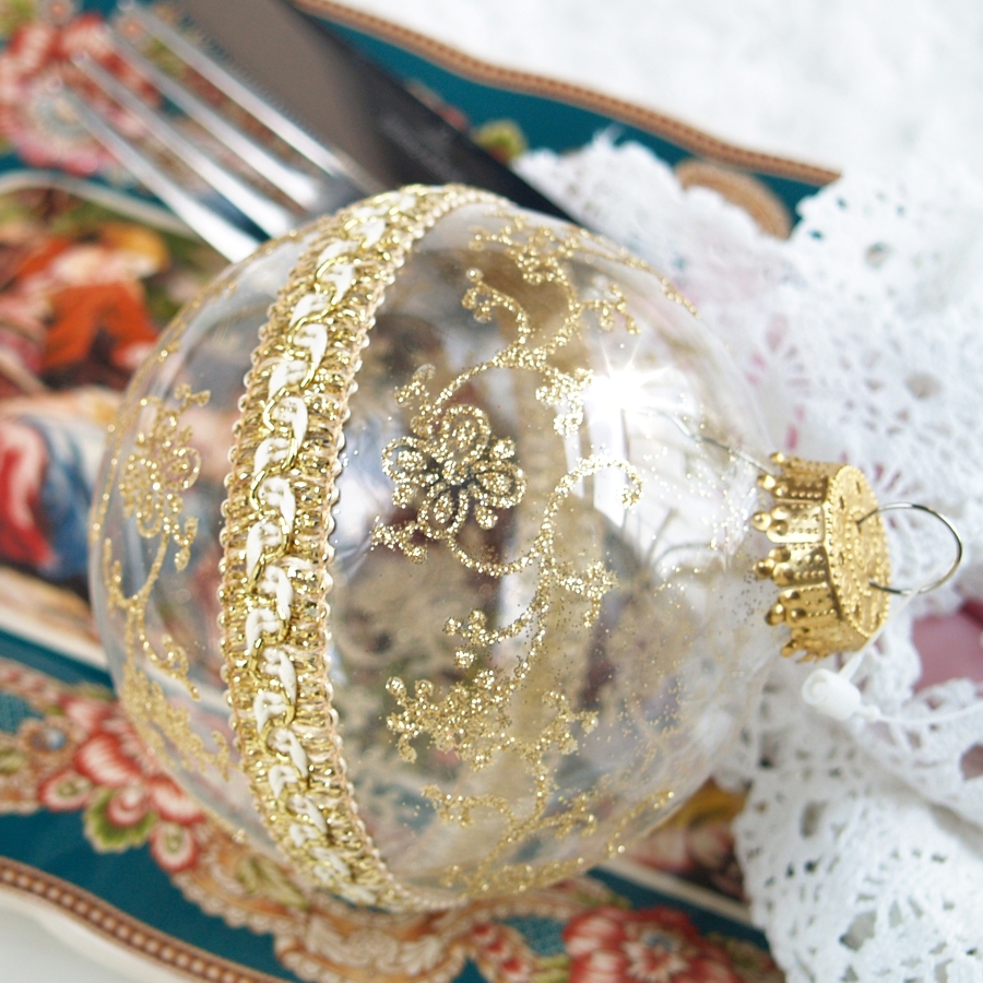 Christbaumschmuck Gold Borte Christbaumkugel Ranken