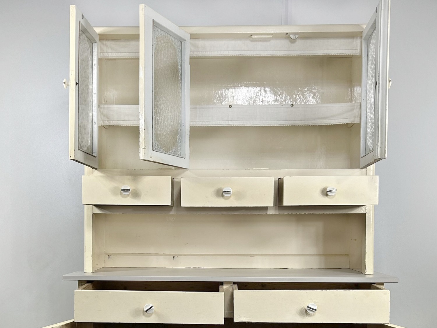 Antike Kredenz Oberteil Flügeltüren Schubfächer