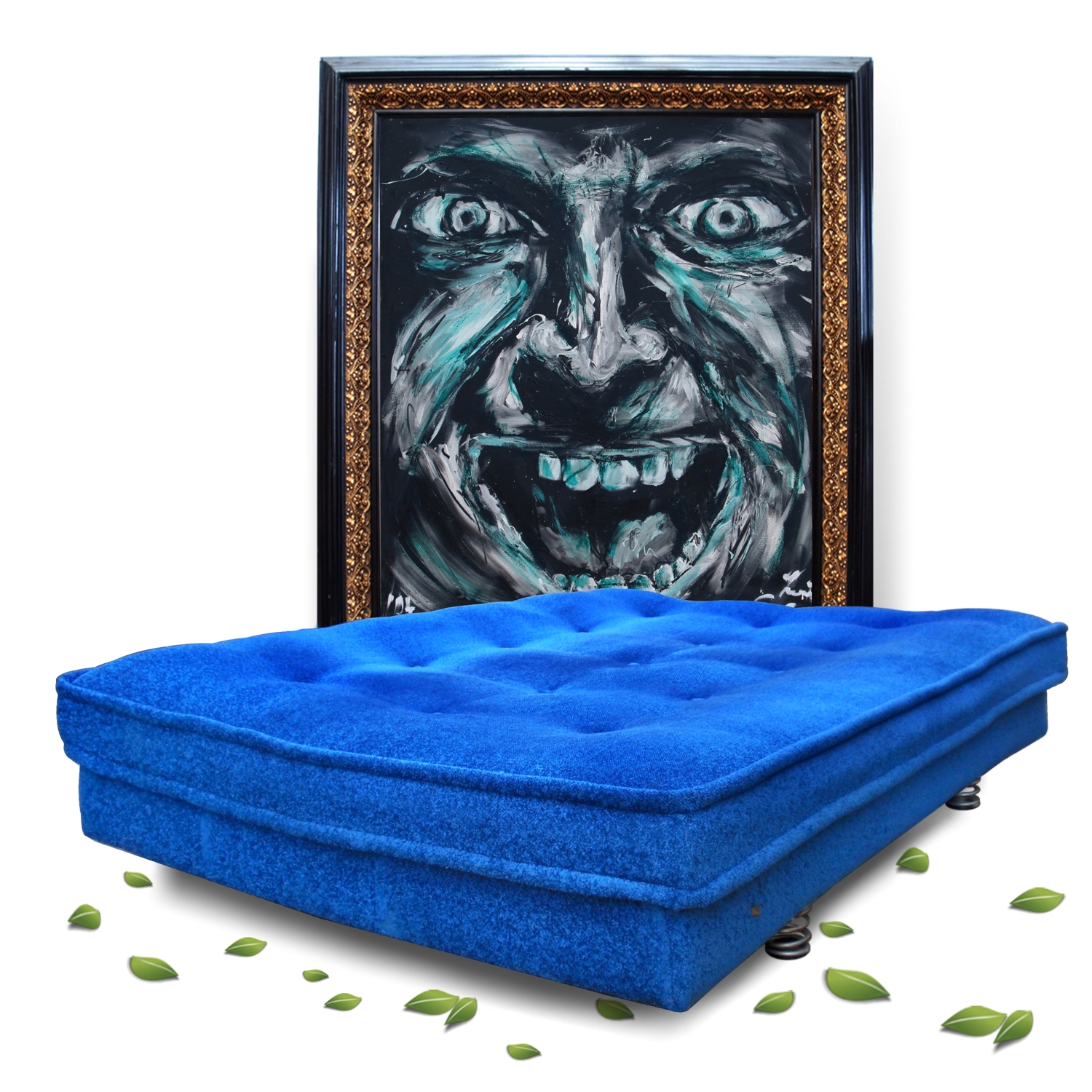 Bretz Bett Sofa Designklassiker Lounge Möbel Flat Federfüße Kräuselvelours