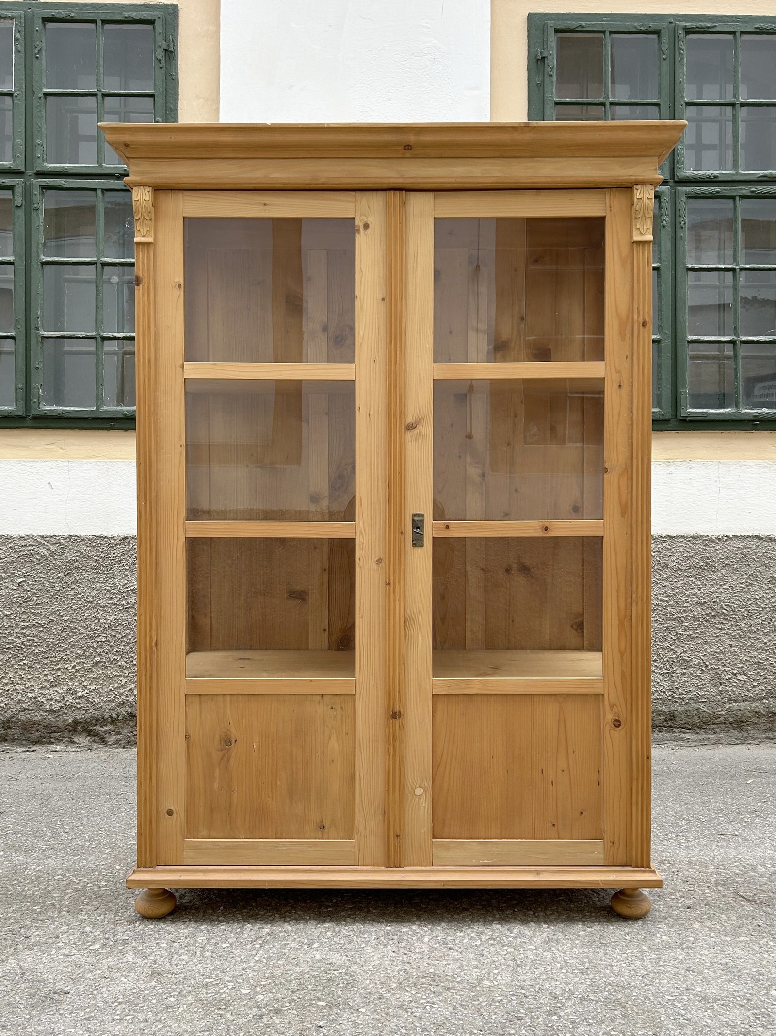 Landhaus Geschirrschrank Weichholz Bauernschrank Bücherschrank Vitrine ♥