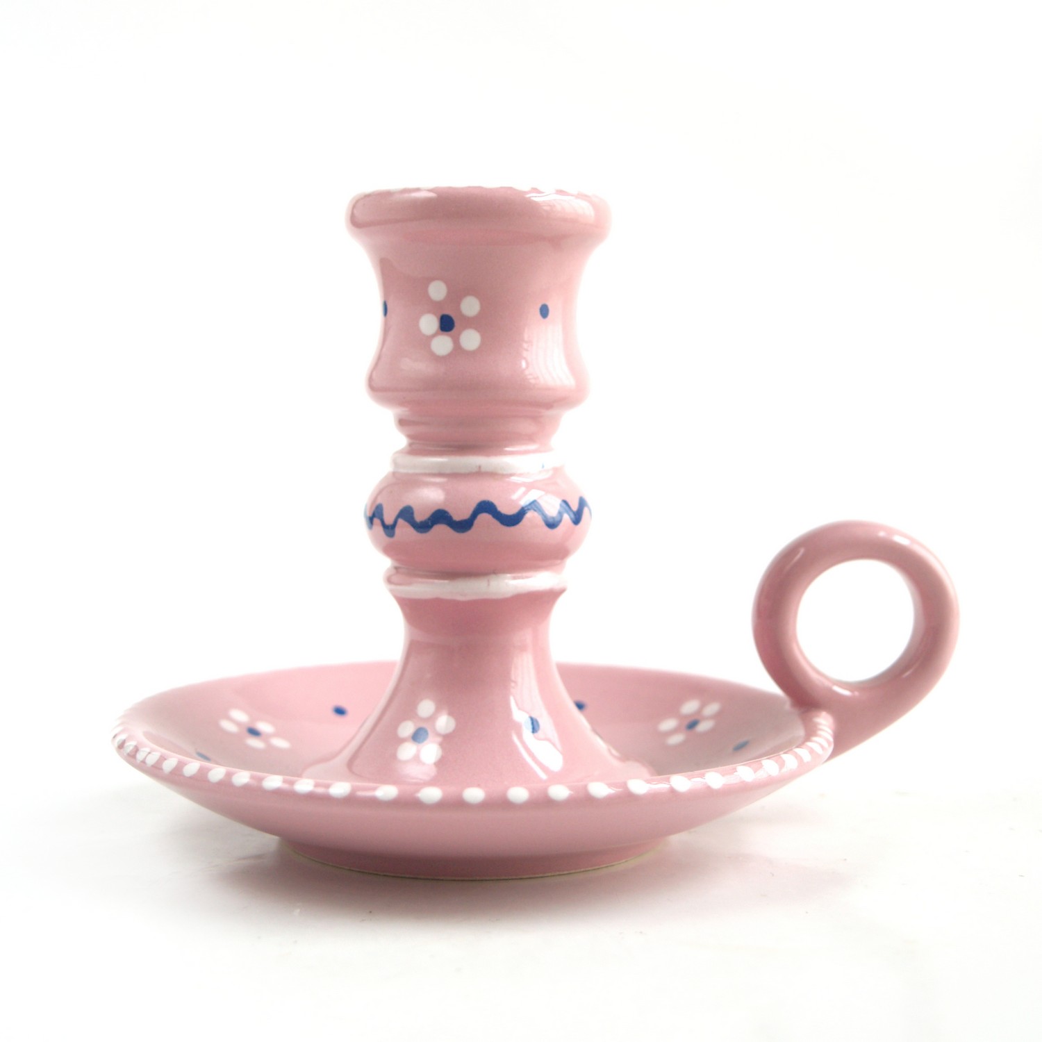 Kerzenständer Kerzenhalter mit Griff Gmundner Keramik Dirndl rosa Kerzenstaender Gmundner