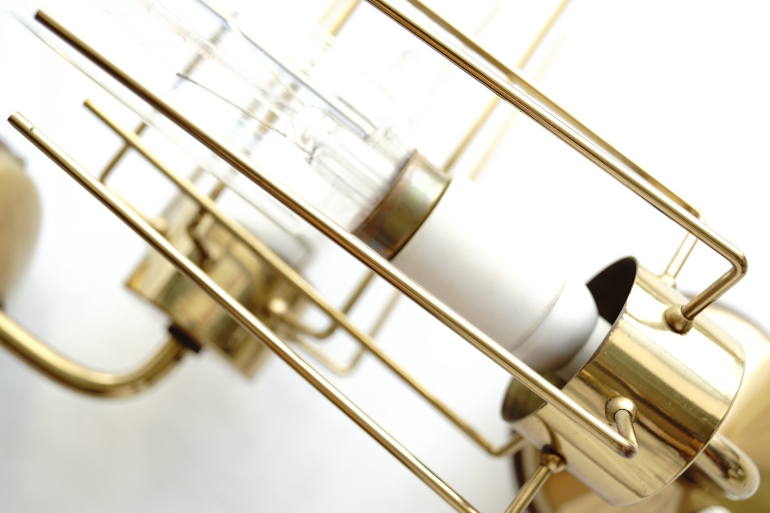 Wandleuchte Wandlampen Midcentury Messing Industrialdesign Retro Edisonbirne 60er- 70er-Jahre