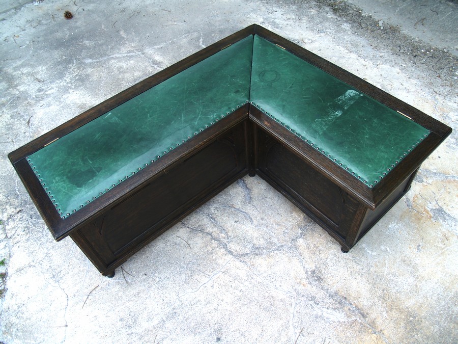 Jugendstil Truhenbank grün