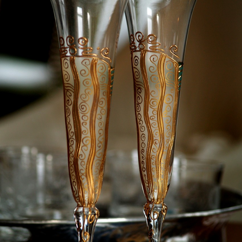 Nagel Sektgläser golden grün