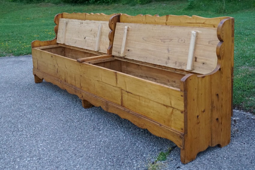 Truhenbank Vintage Vollholz antik