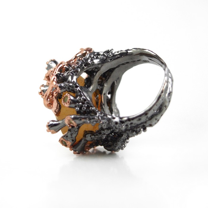 Ring 925 Silber Topas Edelsteine Multicolor handgefertigt