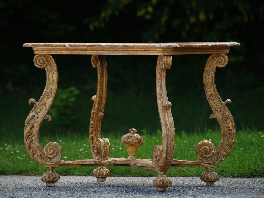 Konsoltisch Barock um 1770 Tisch vergoldete Konsole
