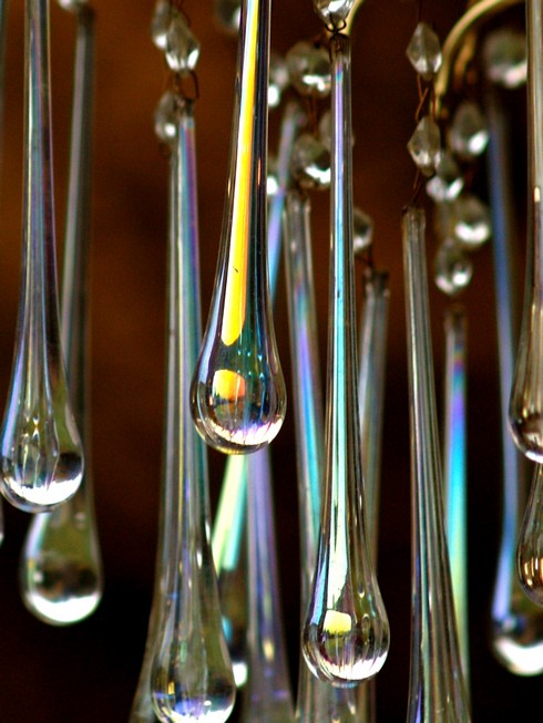 Murano Glastropfen Luster Messing