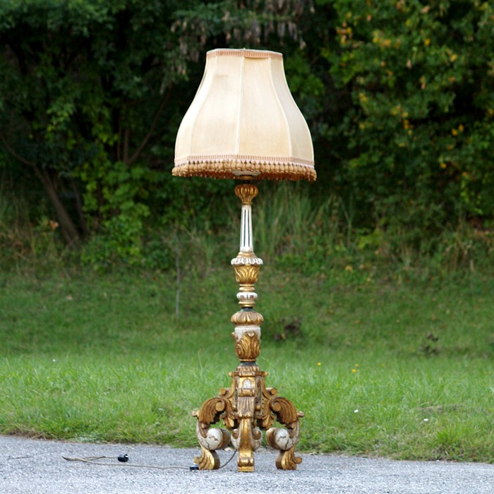 Stehlampe Vintage gold creme weiß Barock Shabby Chic