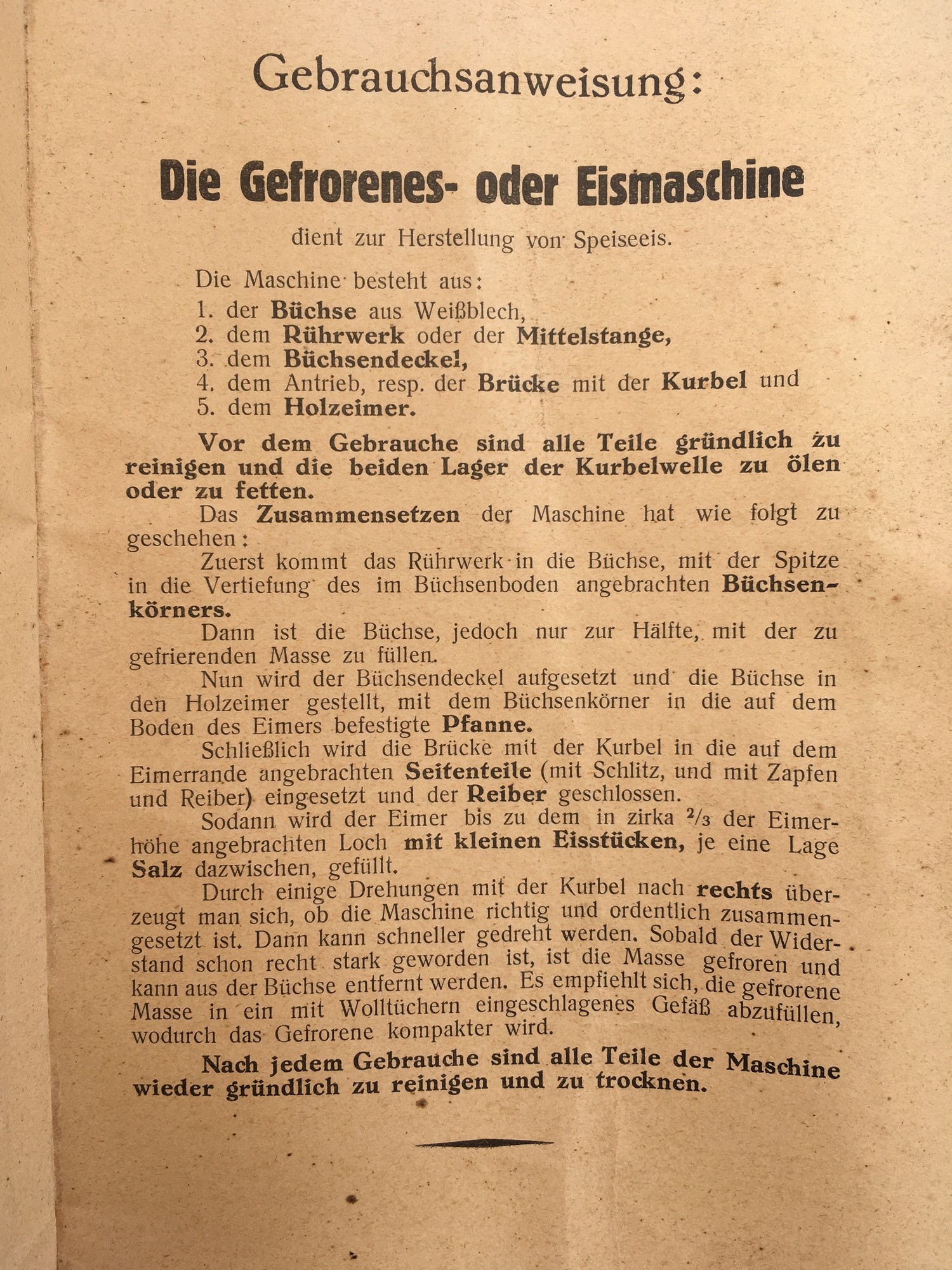 Eismaschine antik anleitung