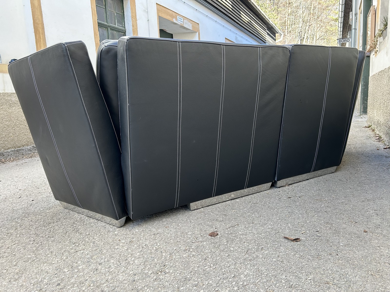 Bretz Designersofa Leder schwarz Couchlandschaft 2-teilig