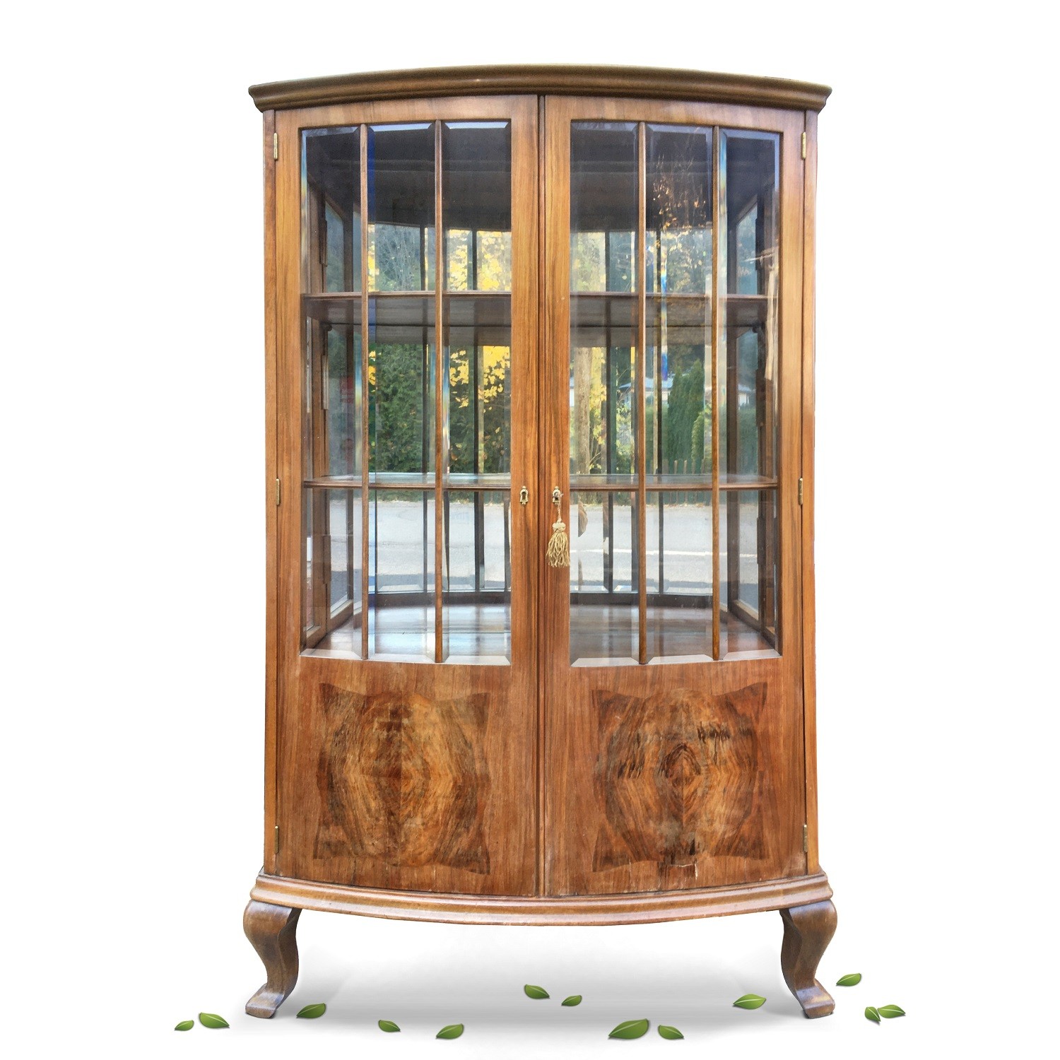 Vitrine Schrankvitrine Vitrinenschrank antik Schrank Art Deco Jugendstil dreiseitig verglast Vitrine Schrankvitrine Vitrinenschrank antik Schrank Art Deco Jugendstil dreiseitig verglast