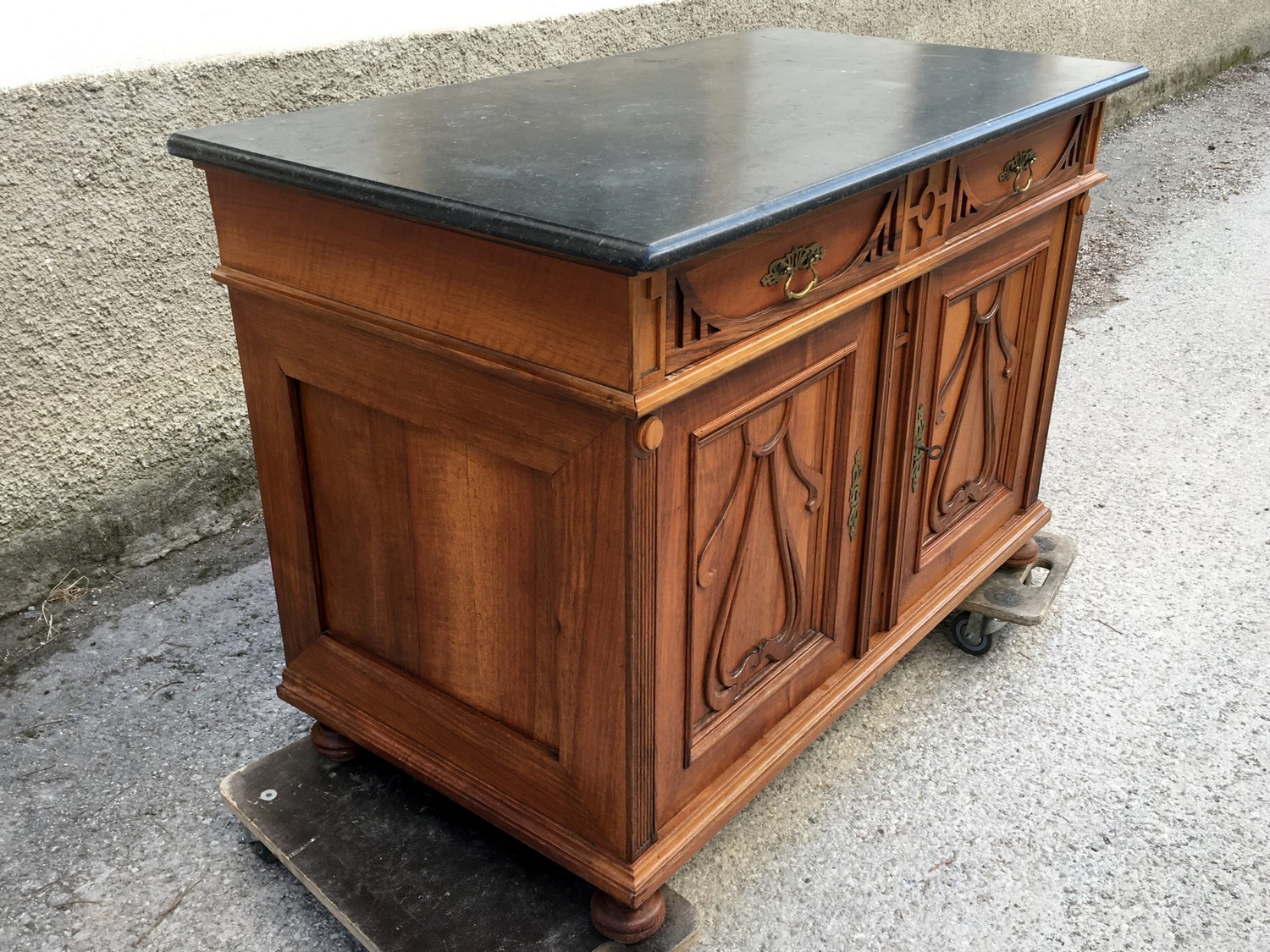 Kommode Anrichte Jugendstil Ornamente antik Marmorplatte Waschtisch