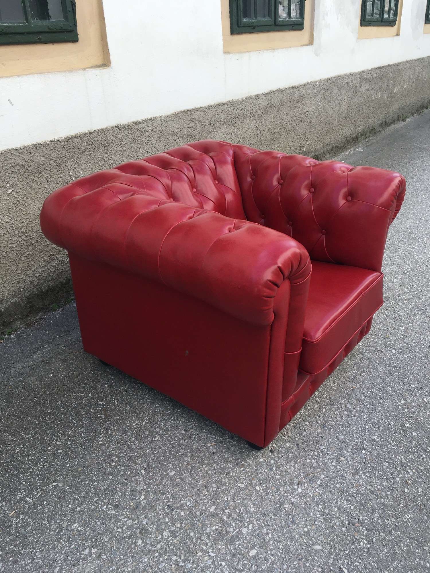 Chesterfield Sessel Clubsessel Stuhl Lederstuhl rot Armlehnstuhl