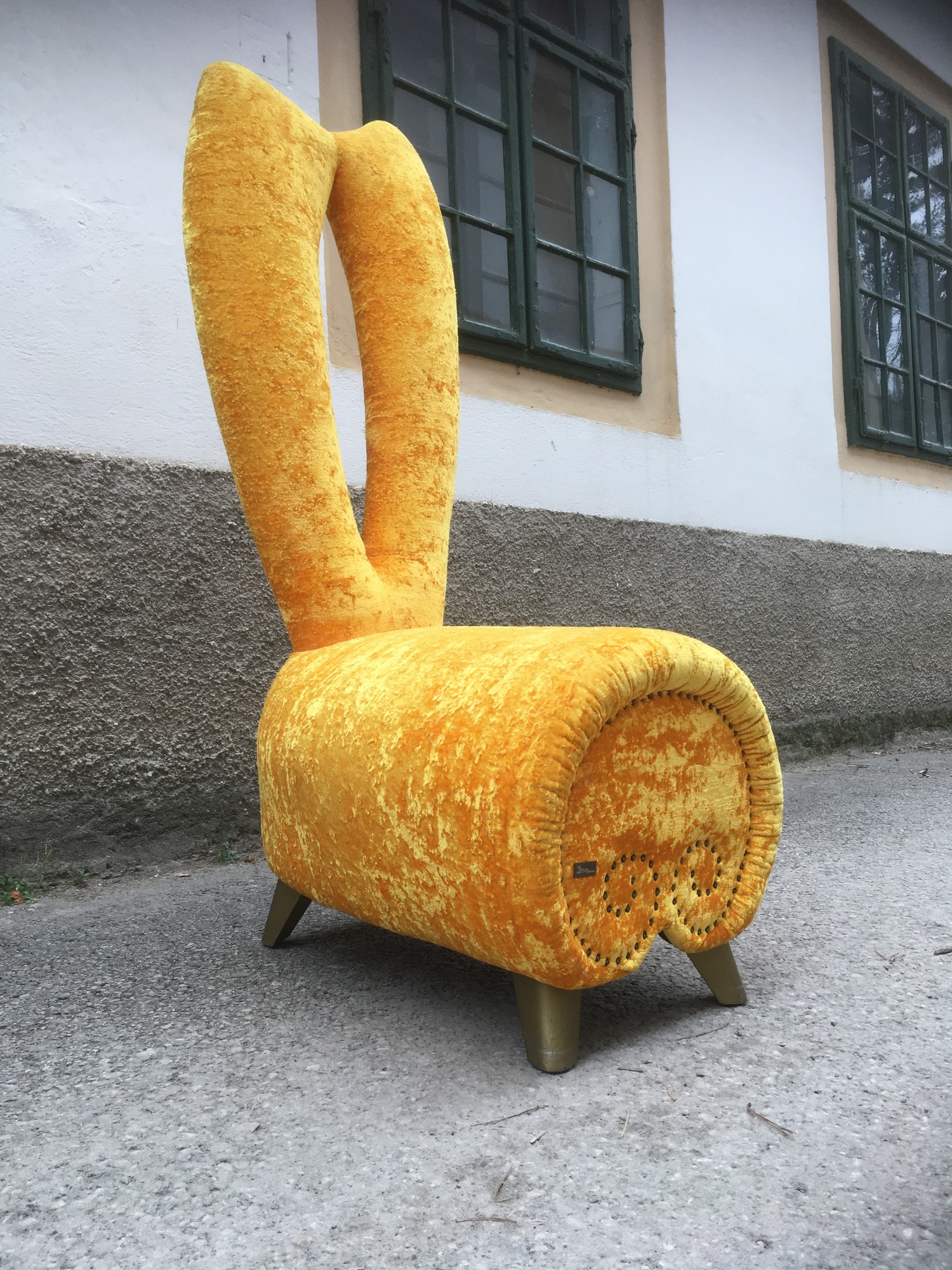 Bretz Sessel BUNNY Hochlehner Stuhl goldgelb Designsessel Original