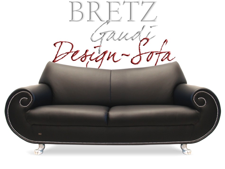 BRETZ Sofa LEDERSOFA * neuwertig * 3-Sitzer schwarz Gaudi Bretz Sofa Gaudi Ledersofa schwarz