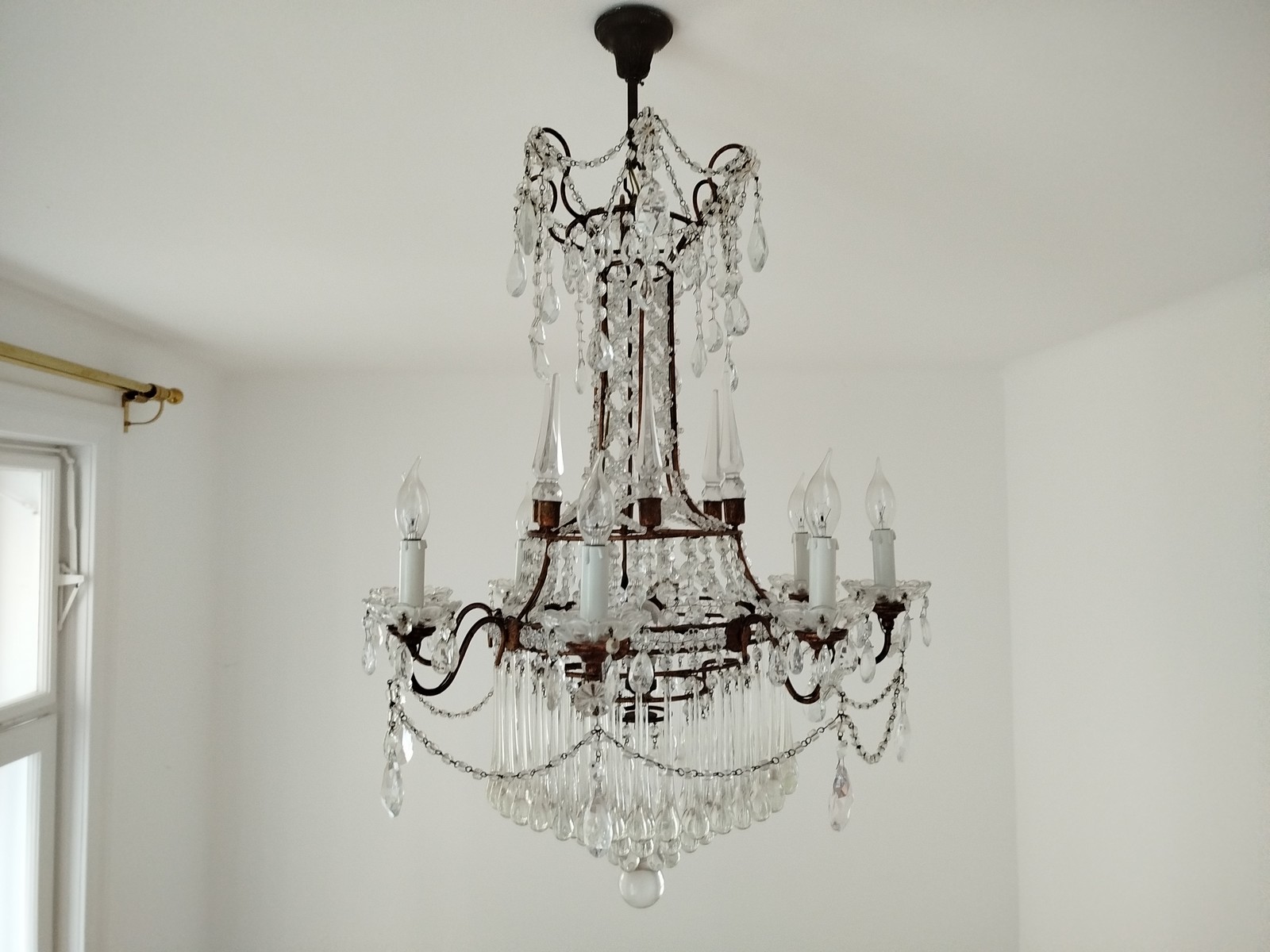 Neoklassizistischer Kronleuchter Kristall Murano Glas Antik Neoklassizistischer Kronleuchter Kristall Murano Glas Antik