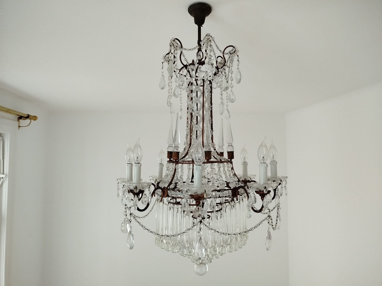 Neoklassizistischer Kronleuchter Kristall Murano Glas Antik Neoklassizistischer Kronleuchter Kristall Murano Glas Antik