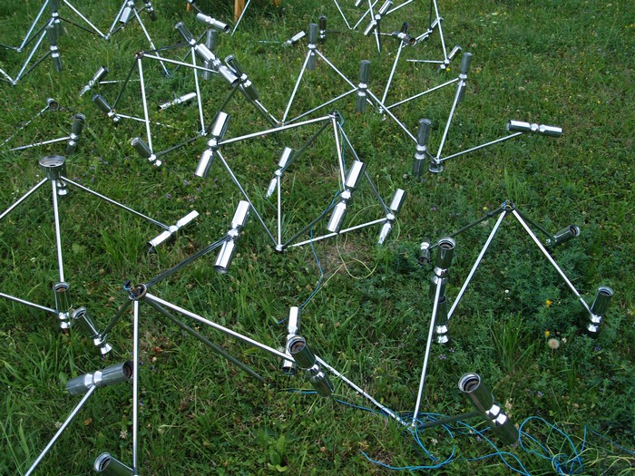 Kinkeldey Studio Verre Lumiere Lampe Midcentury Sputnik Atomic up down light stix
