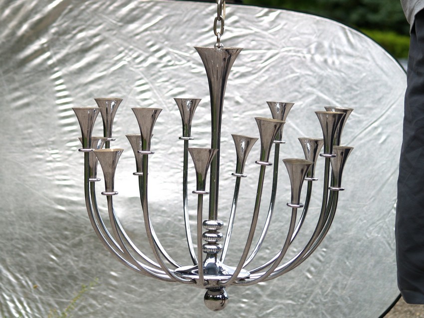 Artdeco Kronleuchter Chrom antik Hängelampe vintage