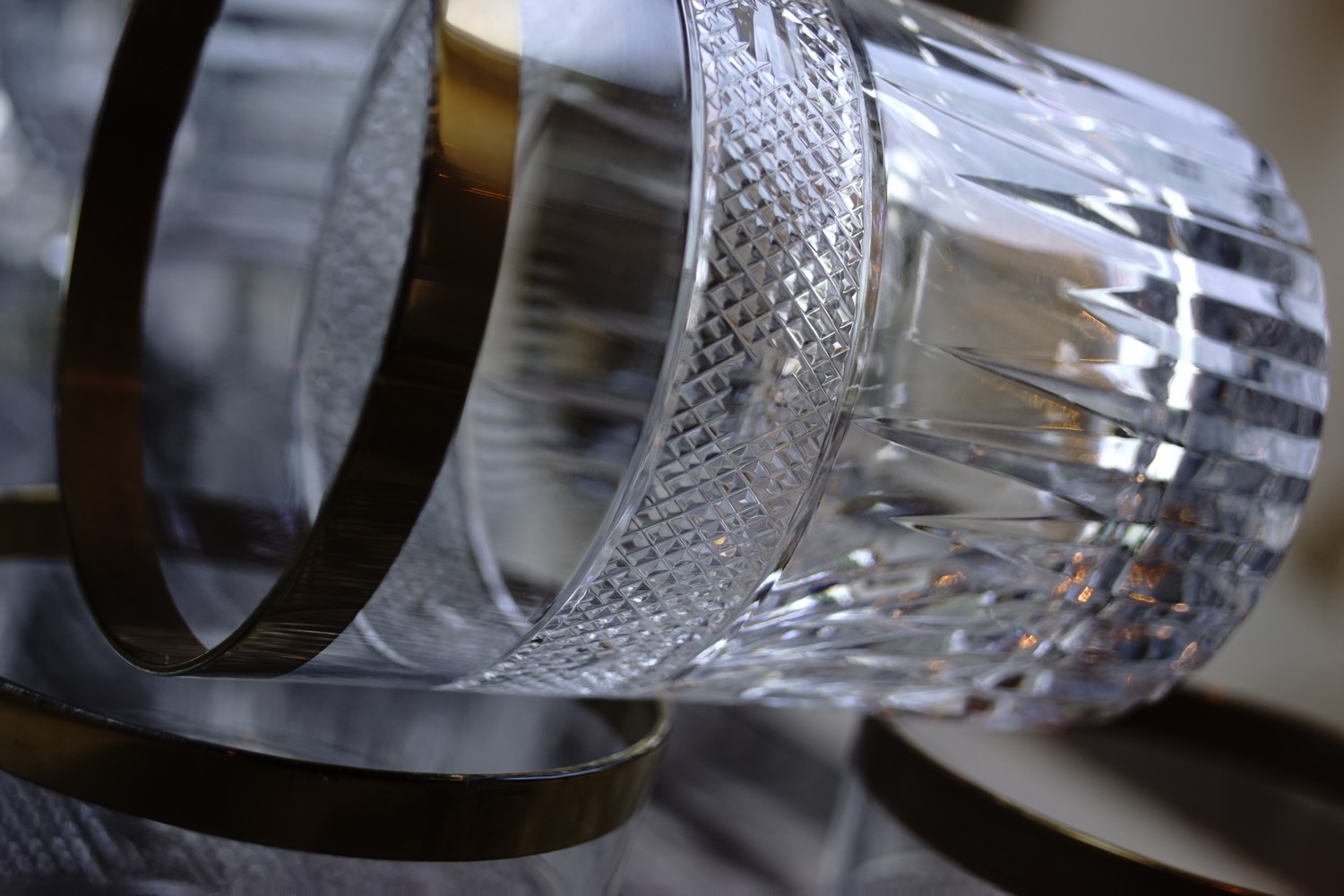 Bleikristall Gläser Becher Goldrand Kristallgläser Whisky od Saft