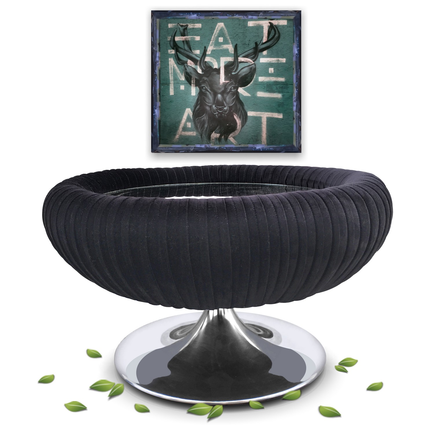 BRETZ Couchtisch Tisch schwarz Spiegelplatte Tulpenfuss Pompadour BRETZ Couchtisch Tisch schwarz Spiegelplatte Tulpenfuss Pompadour