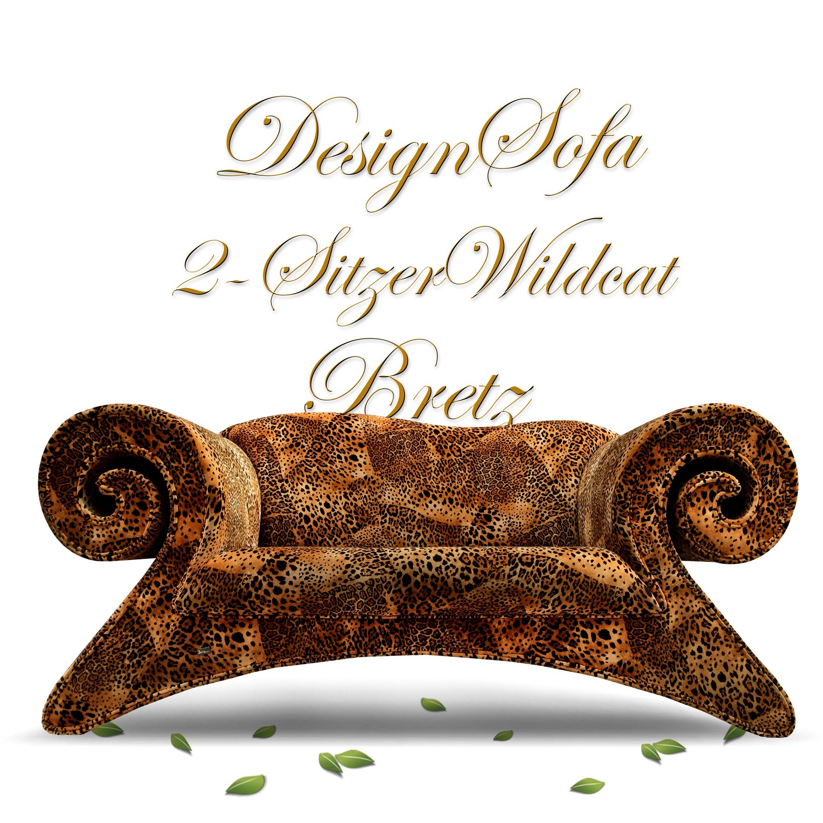 BRETZ Sofa Wildcat Mammut Möbel 2er Designsofa Sofa Bretz Mammut Wildcat gold Design