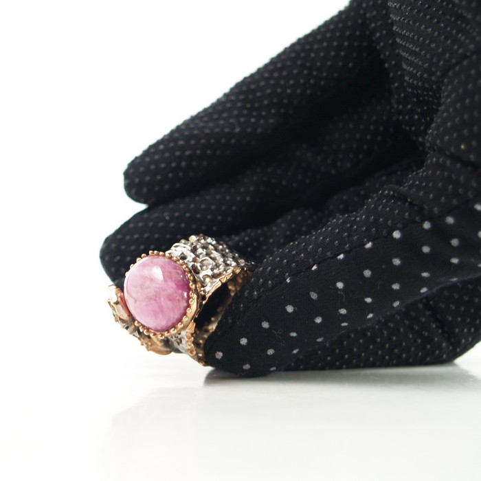 Ring Silber 925 Rose Rubin Rotgold Rose handgefertigt