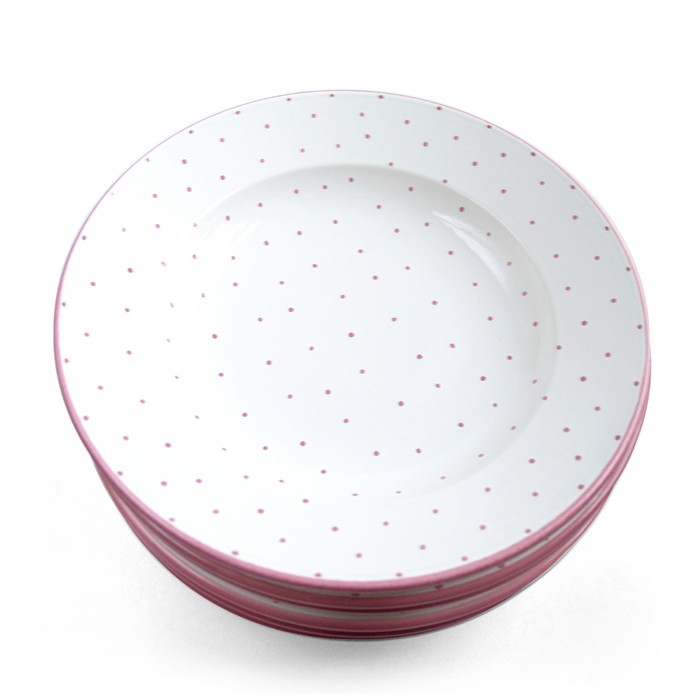 Gmundner Keramik rosa Tupf Teller Suppenteller glatt Gmundner Teller rosa tupf