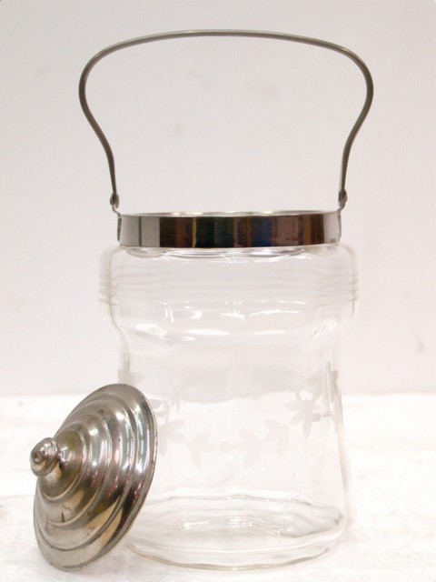 antike Glasdose Deckeldose