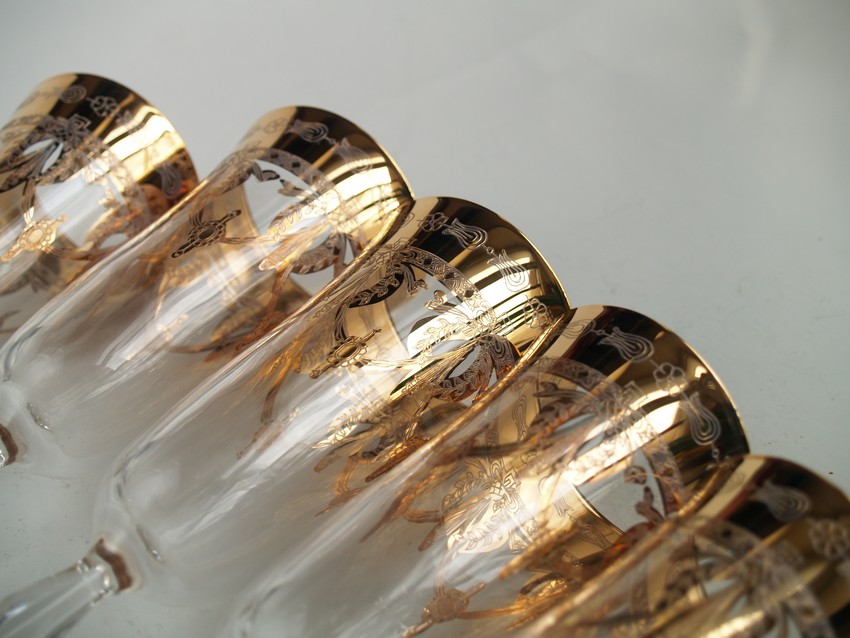 Sektflöten 24k Goldrand Murano