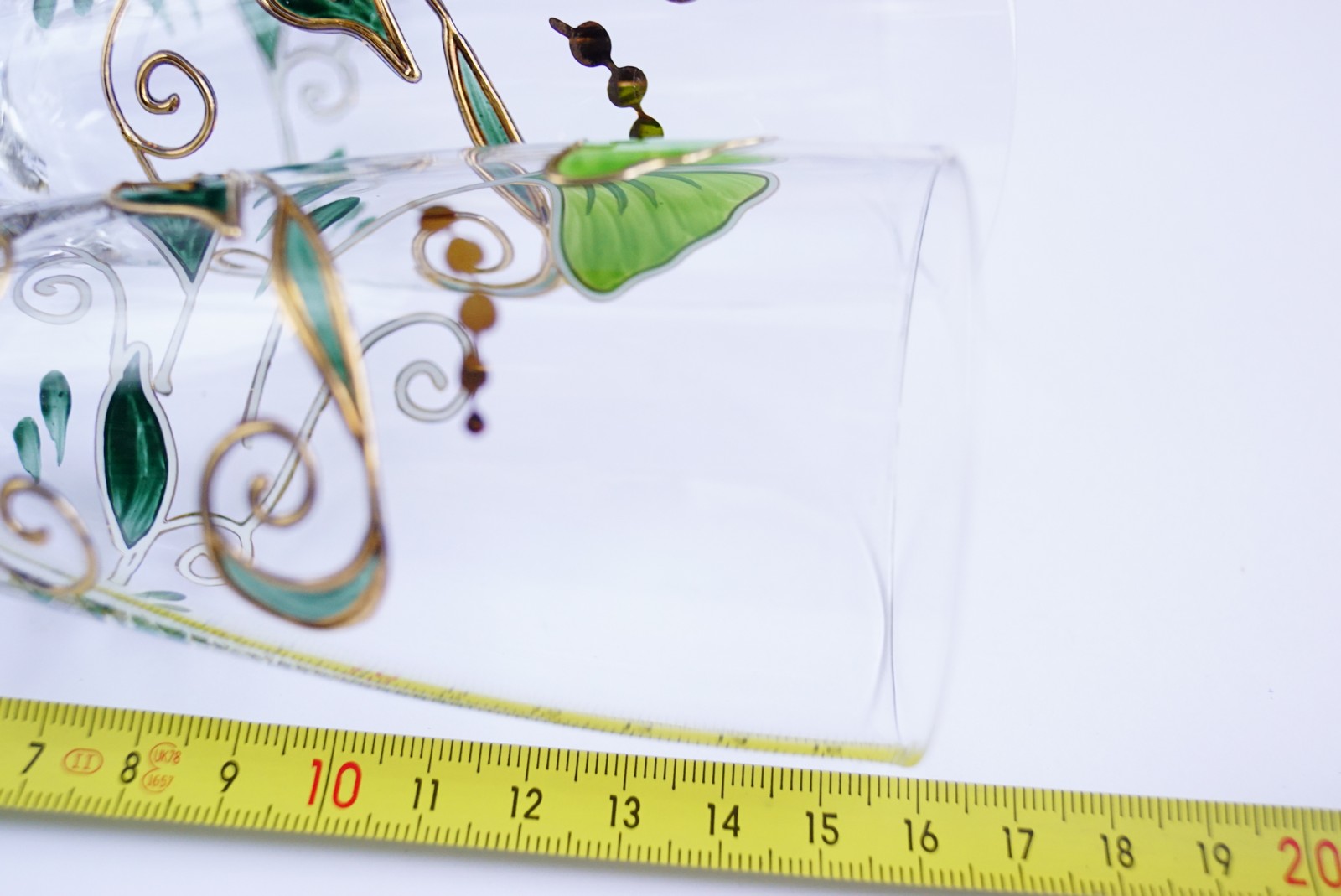 Pfiff Biergläser Nagel Kristallgläser Ginko Traumwelten bemalt grün gold