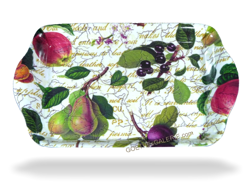 Serviertablett Melamin Tablett im 4-er Set "Französische Früchte" Tablett, Serviertablett Melamin