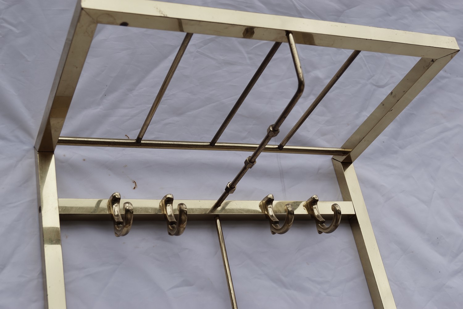 Garderobe Vintage Messing Spiegel Hutablage Kleiderbügel