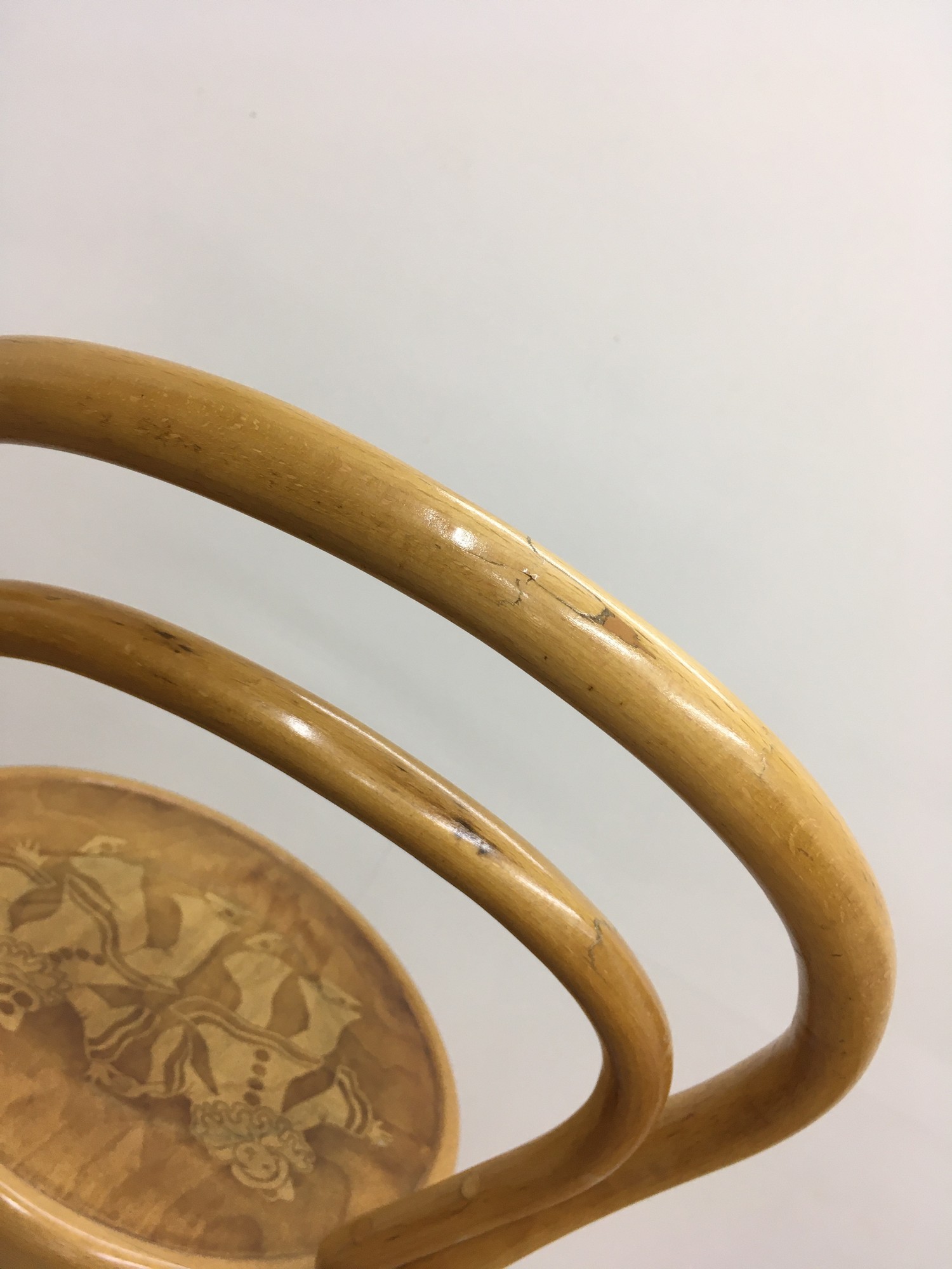 Antiker Sessel Bugholz Fischel Kinderstuhl Harlekin Stuhl Clown antik