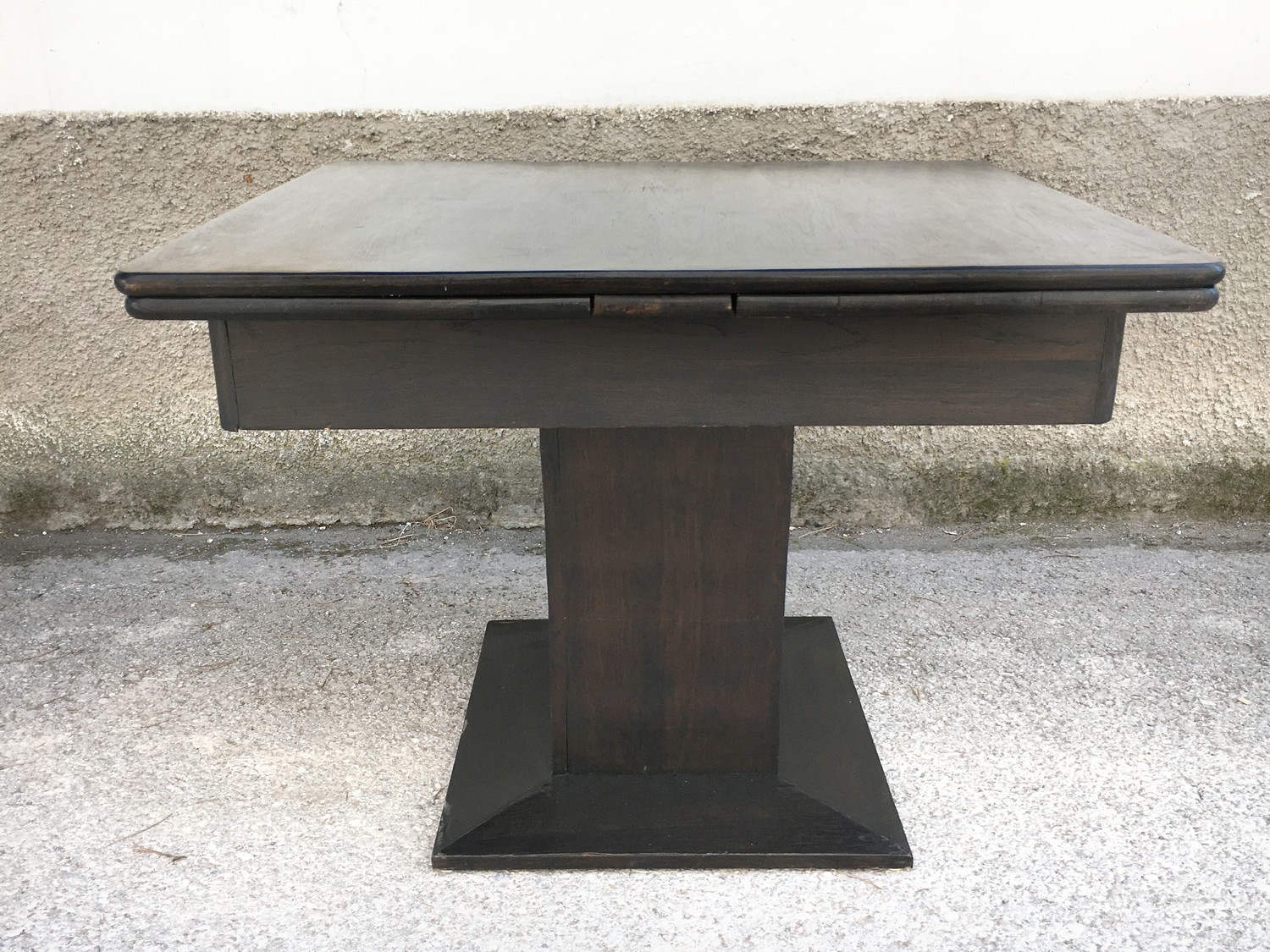 Tisch Jugendstil Esstisch ausziehbar Stempeltisch Speisetisch schwarz antik